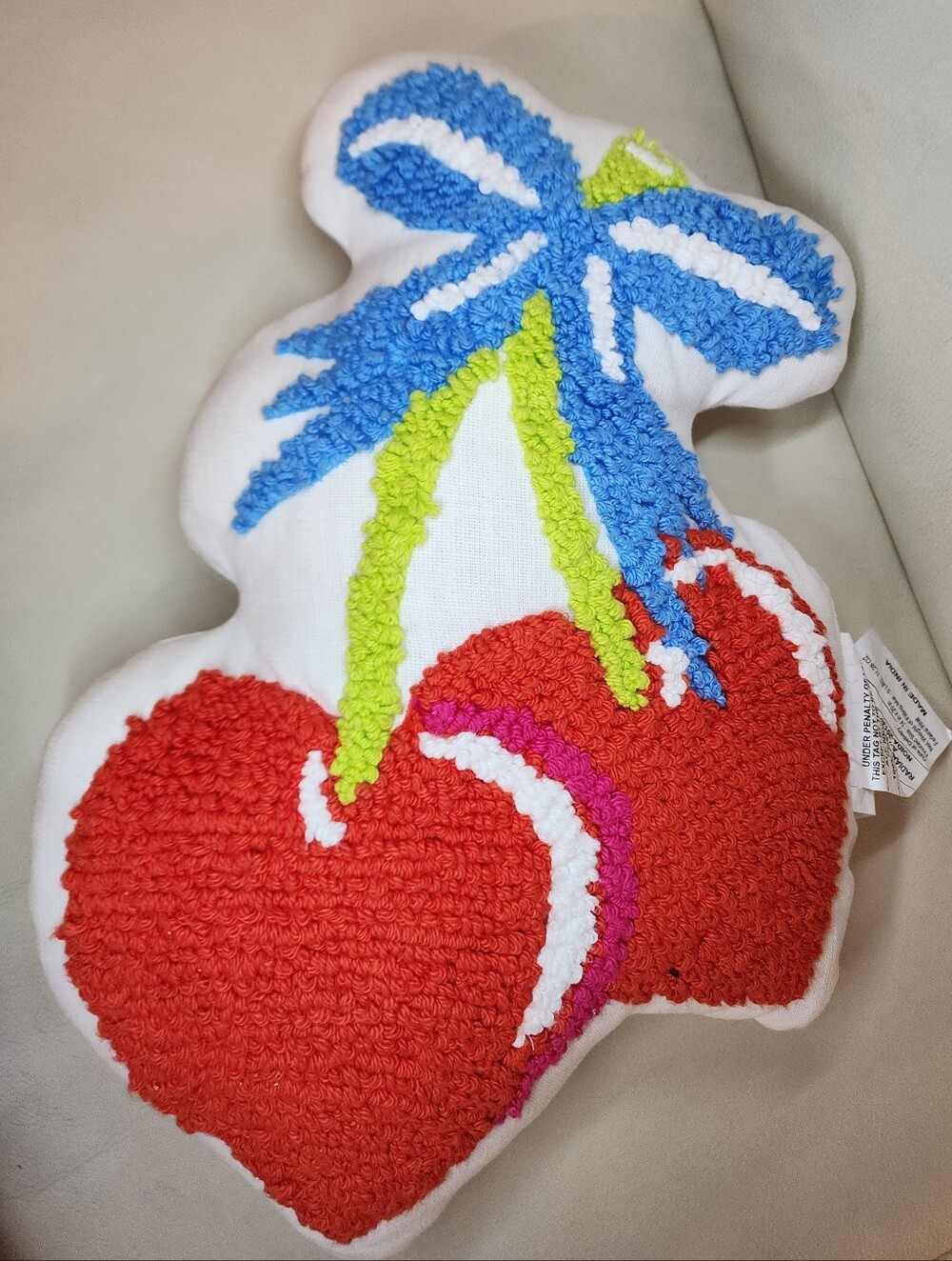 NWT Zadora Cherries Toss Pillow  Decorative - 12” x 17”